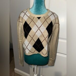 Patterned tan sweater shirt 🖤✨